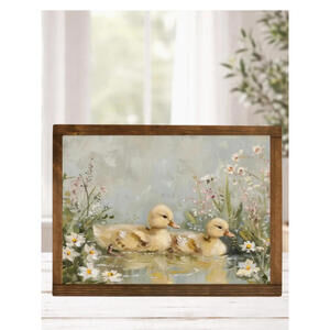 EASTER PUDDLE PALS DUCKS   FRAMED PRINT